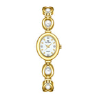 Oval Dial Pearl Link Bracelet Watch