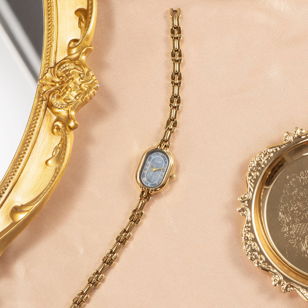 Oval Numeric Dial Link Bracelet Watch