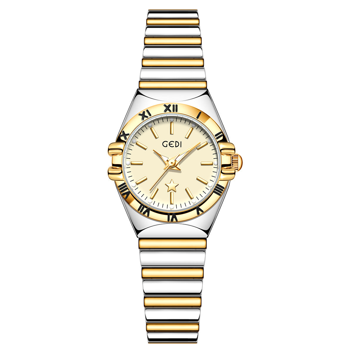 Fluted Bezel Roman Marker Bracelet Watch