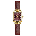 Square Roman Textured Dial Strap Watch