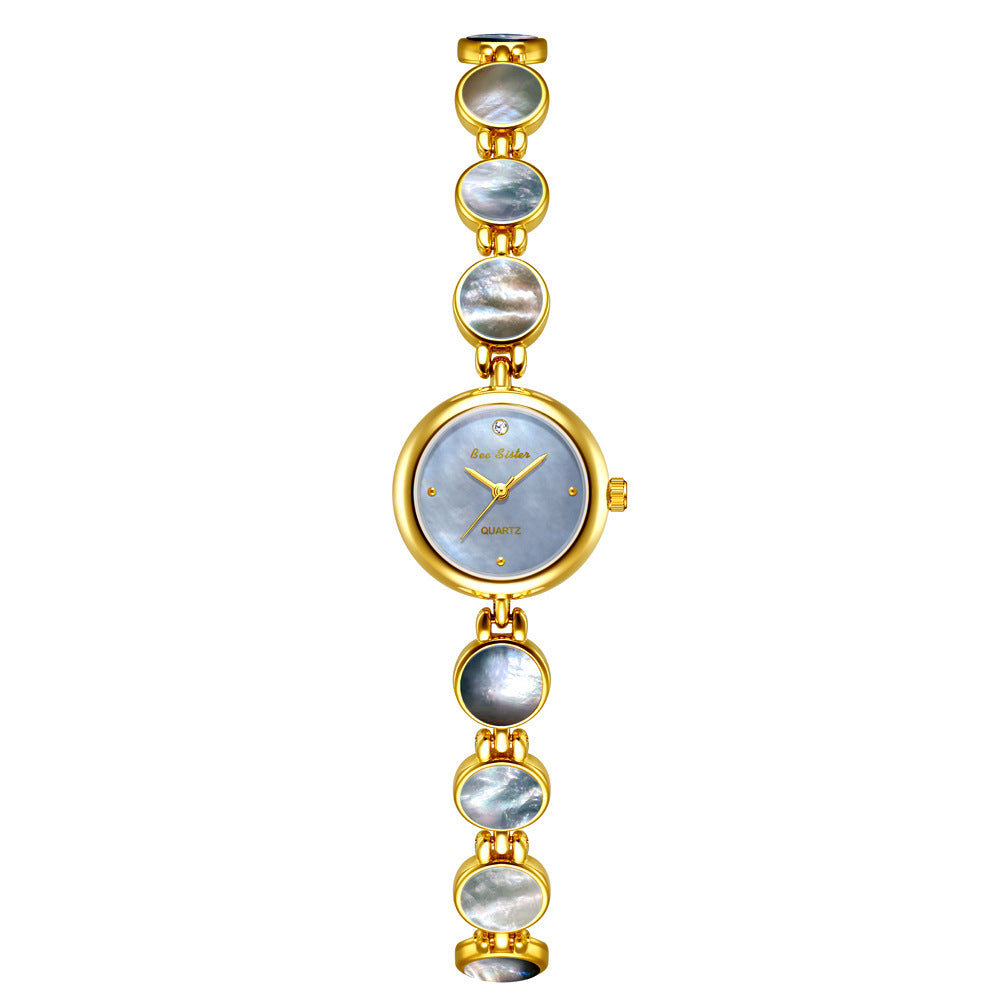 Mother of Pearl Link Bracelet Watch