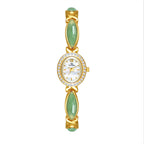 Elegant Roman numeral watch gold green
