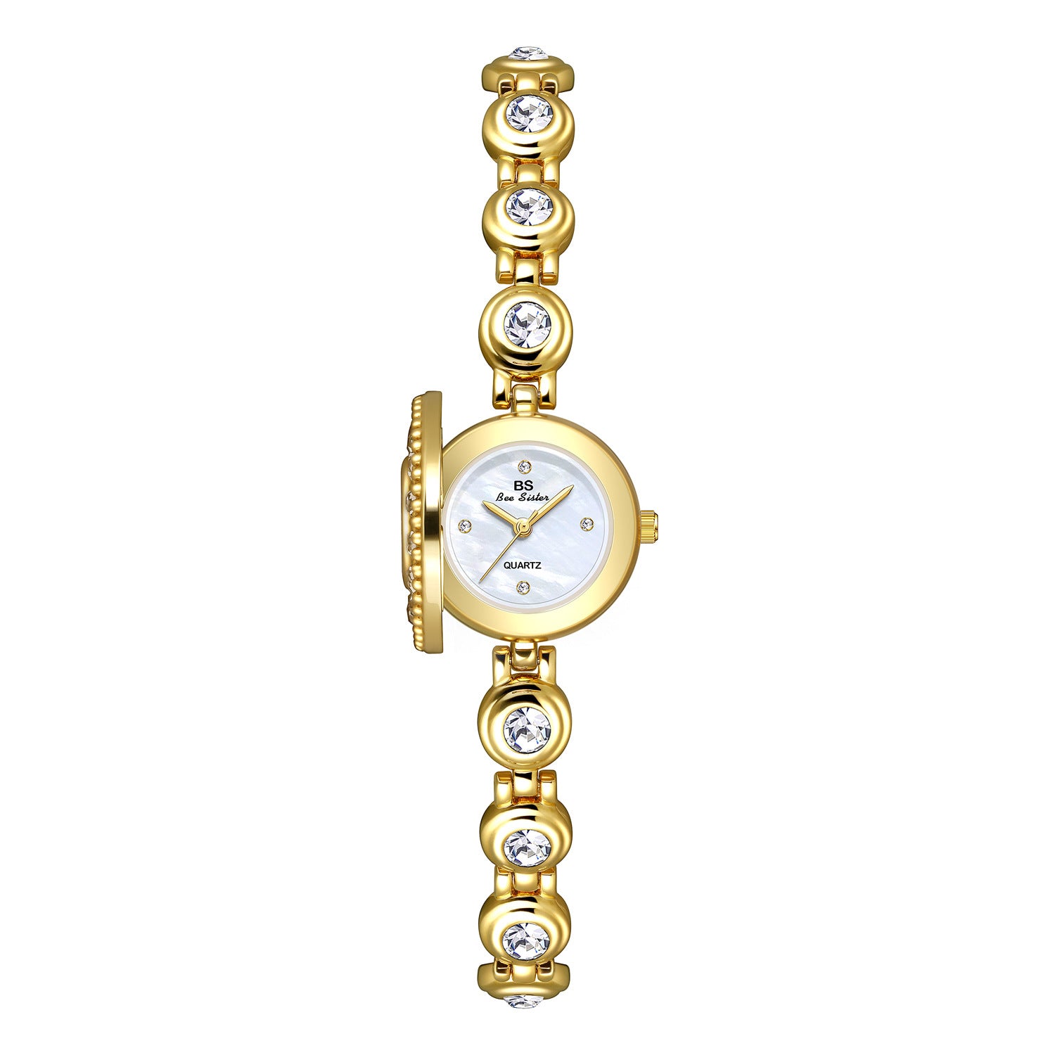 Crystal Accented Dial Link Bracelet Watch