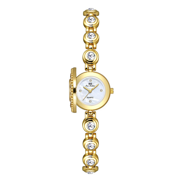 Crystal Accented Dial Link Bracelet Watch