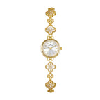 Round Minimal Dial Floral Crystal Watch