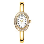 Oval Roman Crystal Bezel Bangle Watch