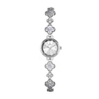 Round Minimal Dial Floral Crystal Watch