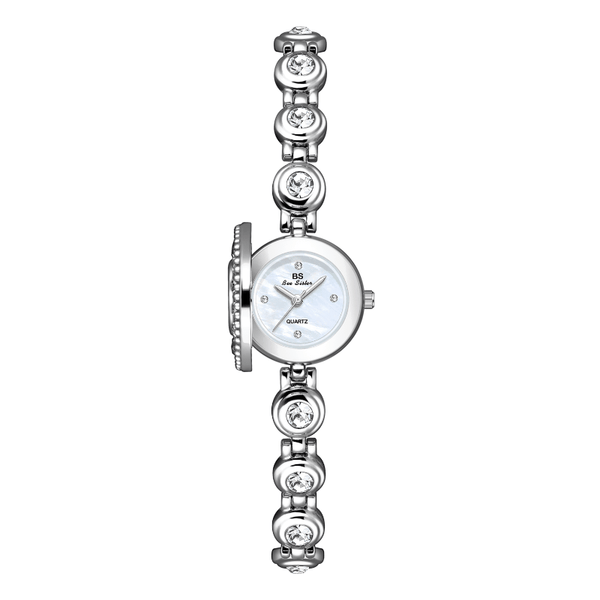 Crystal Accented Dial Link Bracelet Watch
