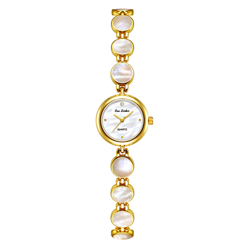 Mother of Pearl Link Bracelet Watch