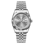 Fluted Bezel Date Dial Bracelet Watch