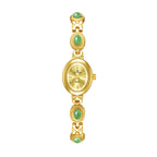 Oval Dial Gemstone Link Bracelet Watch