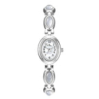 Oval Dial Gemstone Link Bracelet Watch