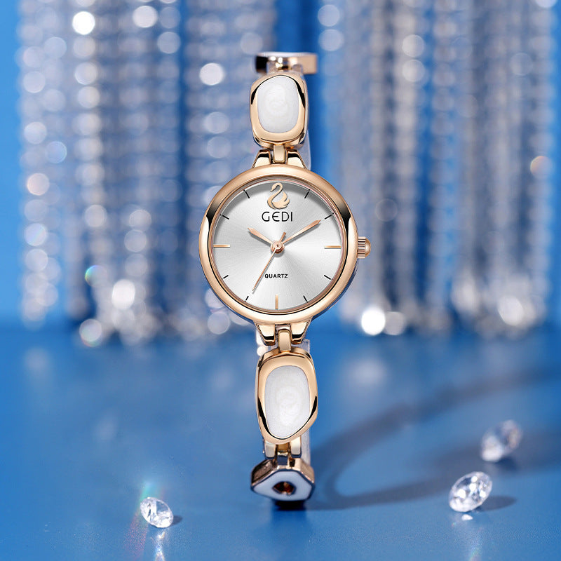 Round Minimal Dial Stone Link Watch