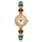 Textured Bezel Roman Dial Pearl Watch