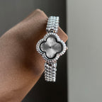 Clover Dial Crystal Bezel Bracelet Watch