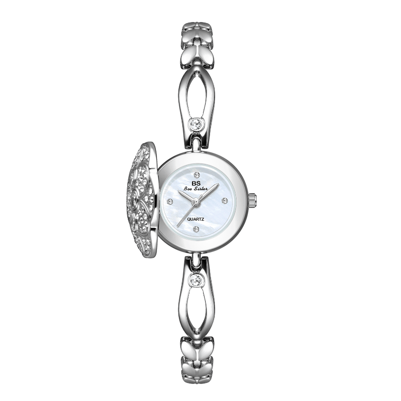Floral Crystal Dial Link Watch