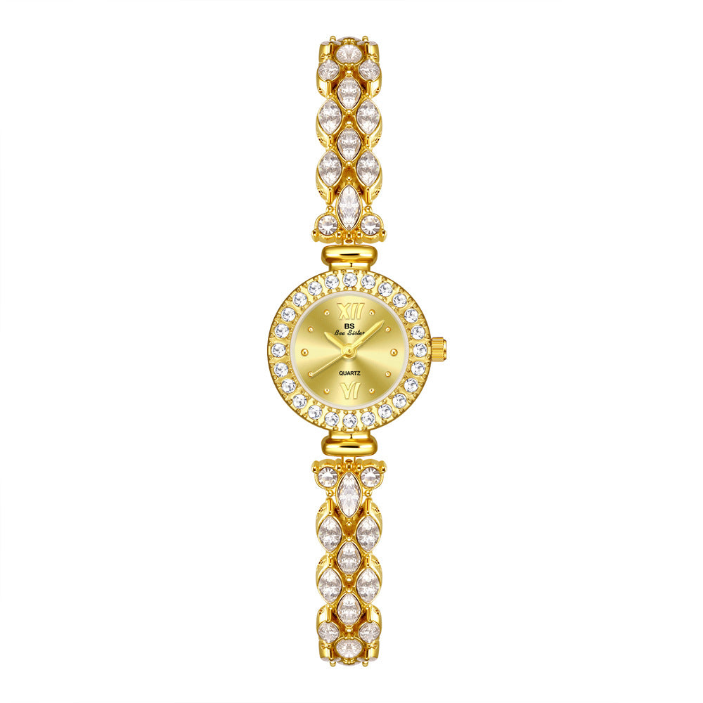 Luxury Quartz Watch with Crystal Embellishments