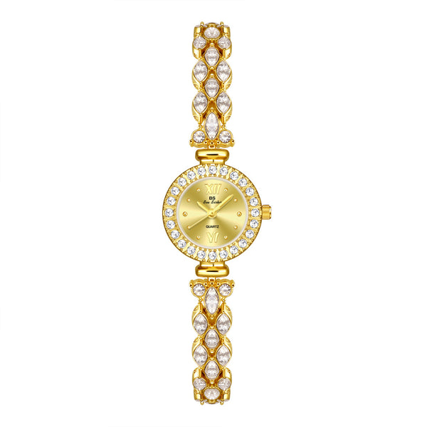 Luxury Quartz Watch with Crystal Embellishments