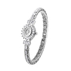 Crystal Flower Dial Link Bracelet Watch