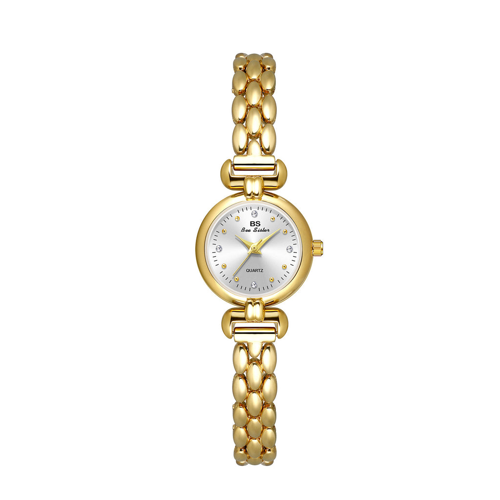 Round Crystal Dial Link Bracelet Watch