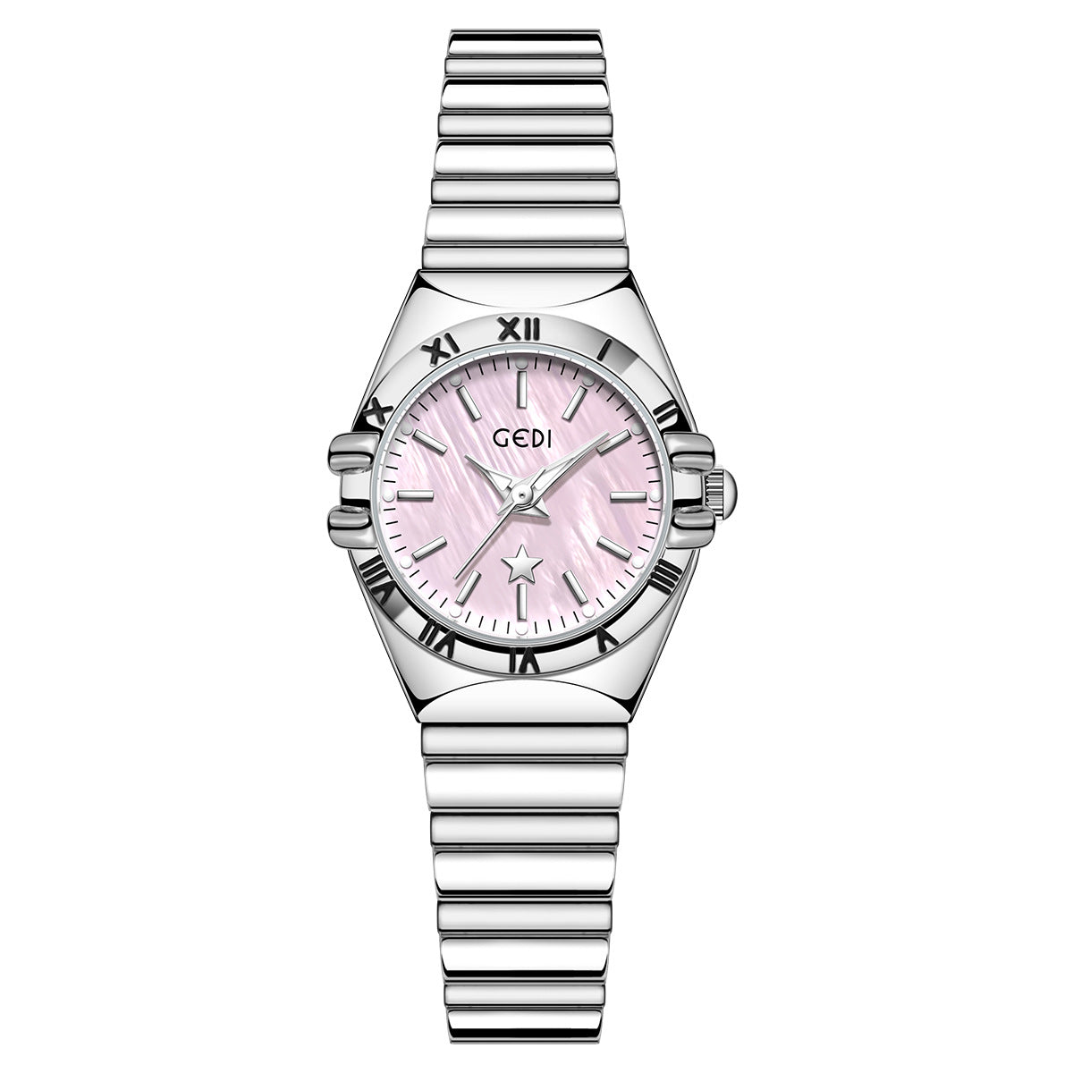 Fluted Bezel Roman Marker Bracelet Watch