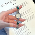 Fluted Bezel Crystal Link Bracelet Watch