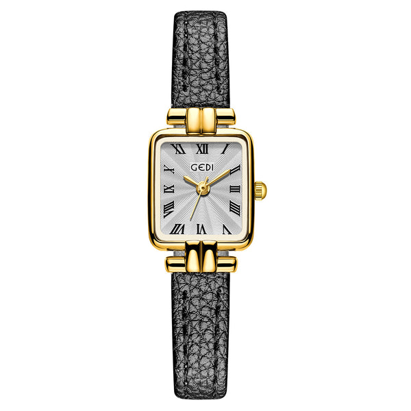Square Roman Textured Dial Strap Watch
