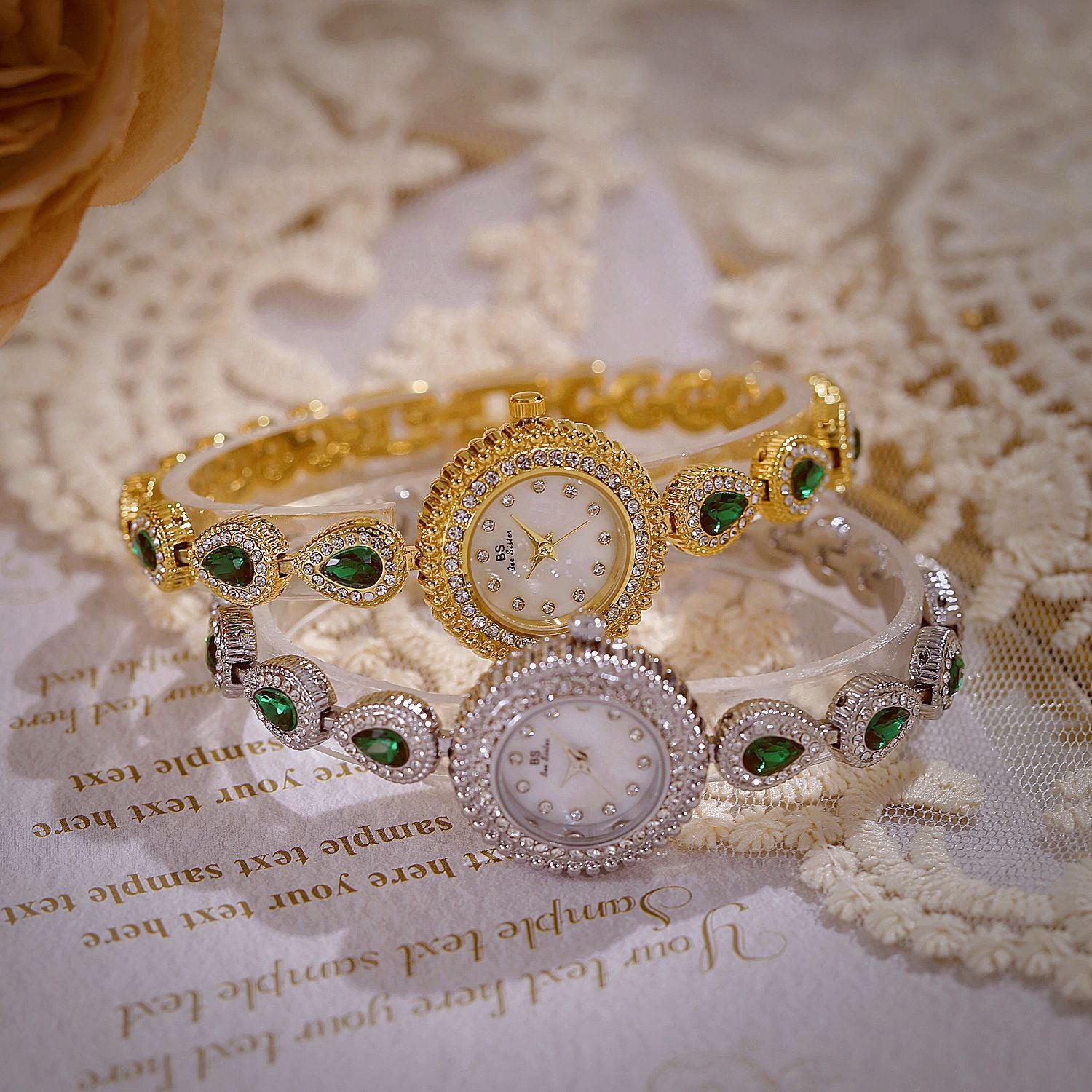Mother of Pearl Teardrop Gemstone Watch