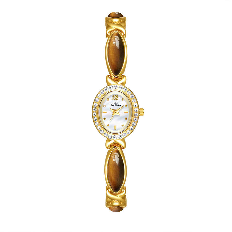 Elegant Roman Numeral Watch — Gold & Brown