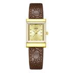 The Square Stud Dial Leather Watch