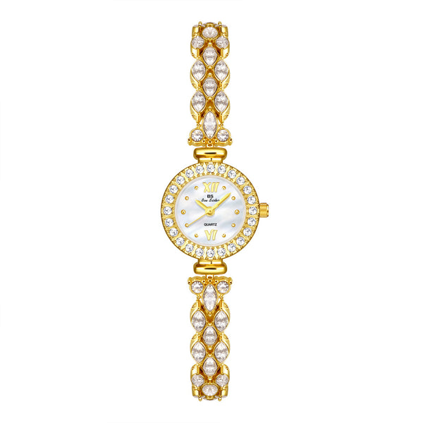 Luxury Quartz Watch with Crystal Embellishments