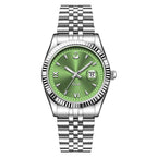 Fluted Bezel Date Dial Bracelet Watch