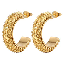 Golden Beaded Hoop Earrings
