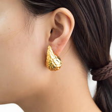 Molten Teardrop Gold Plated Earrings
