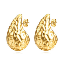 Molten Teardrop Gold Plated Earrings