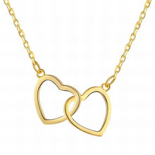Interlocking Double Heart Necklace in Gold