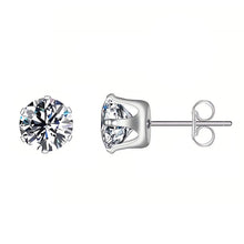 Round CZ Stud Earrings – Classic Solitaire