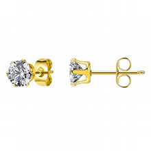 Round CZ Stud Earrings – Classic Solitaire