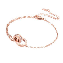 Rose Gold Roman Numeral Crystal Bracelet