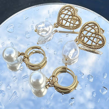 Classic Gold Hoop Pearl Drop Earrings