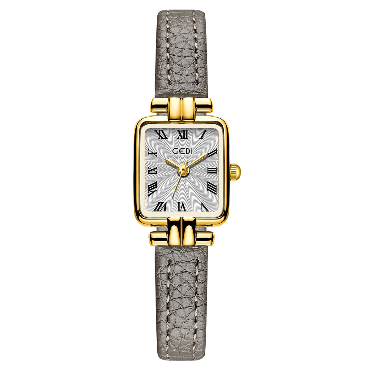 Square Roman Textured Dial Strap Watch