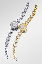 Crystal Accented Dial Link Bracelet Watch