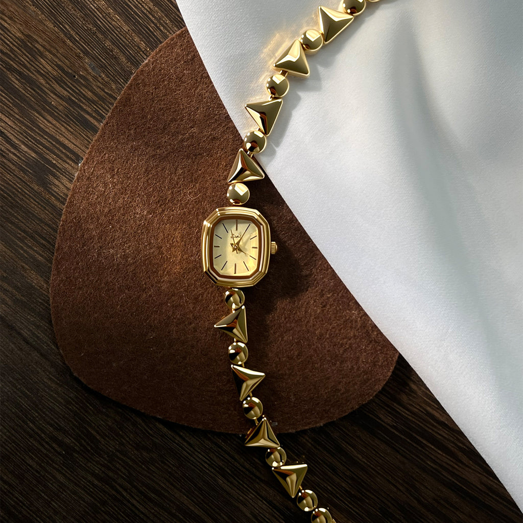 Geometric Bezel Minimal Link Bracelet Watch