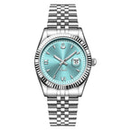 Fluted Bezel Date Dial Bracelet Watch