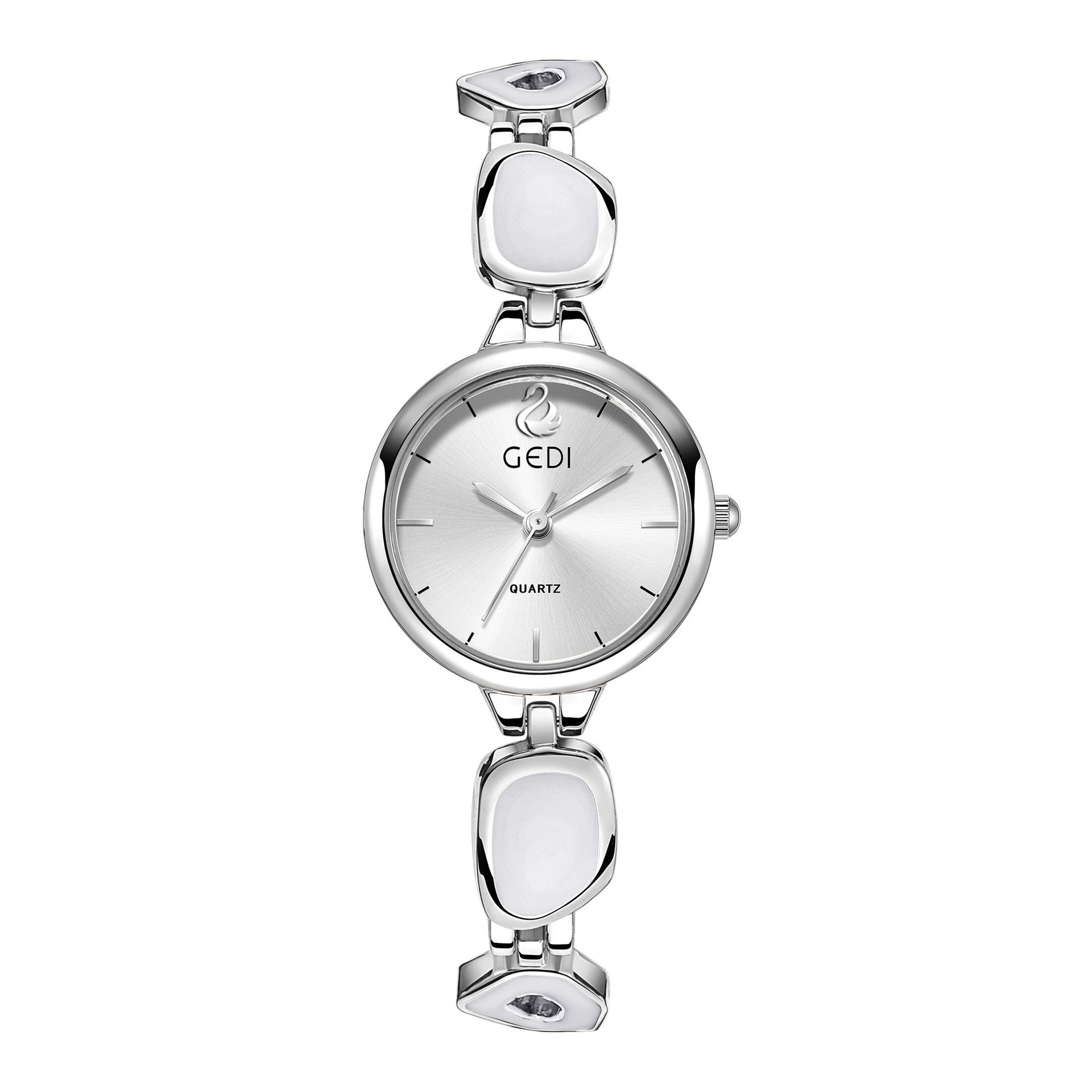Round Minimal Dial Stone Link Watch