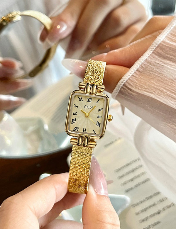 Square Roman Pattern Dial Bracelet Watch