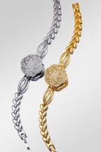 Floral Crystal Dial Link Watch