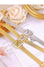 The Square Dial Mesh Bracelet Watch