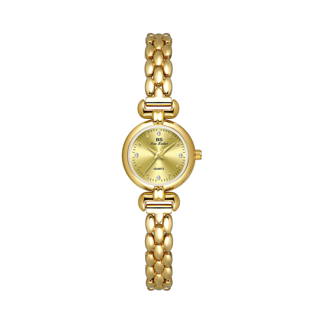 Round Crystal Dial Link Bracelet Watch