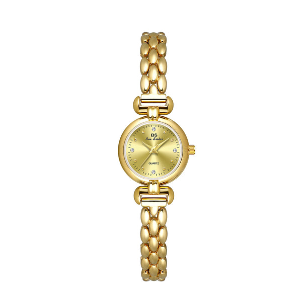 Round Crystal Dial Link Bracelet Watch